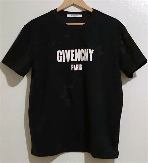 givenchy distressed t shirt fake|false Givenchy inscription.